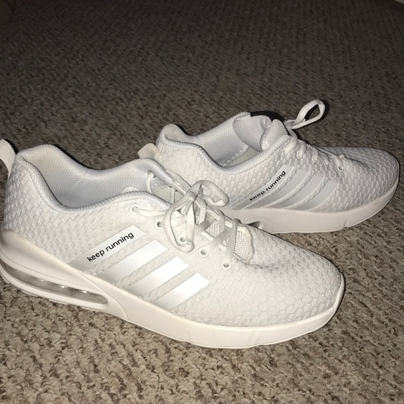 fake adidas Other - “Keep Running” all white shoes